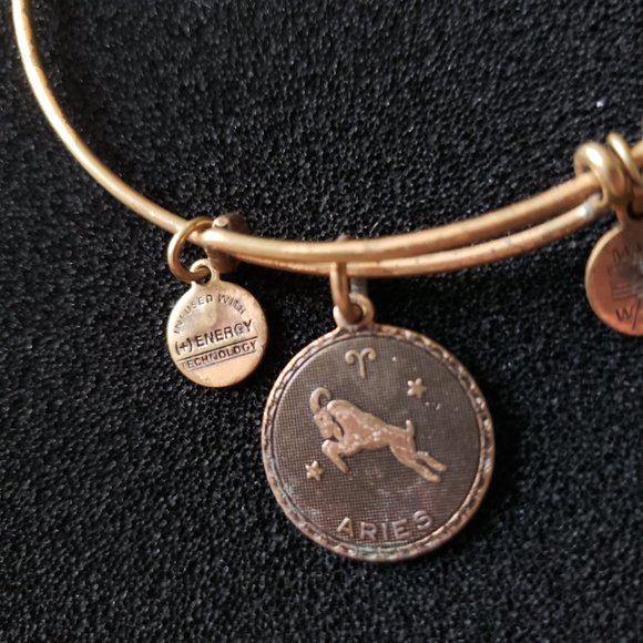 Alex and Ani Aries Zodiac Gold Charm Bracelet adjustable Bangle boho - Picture 4 of 6